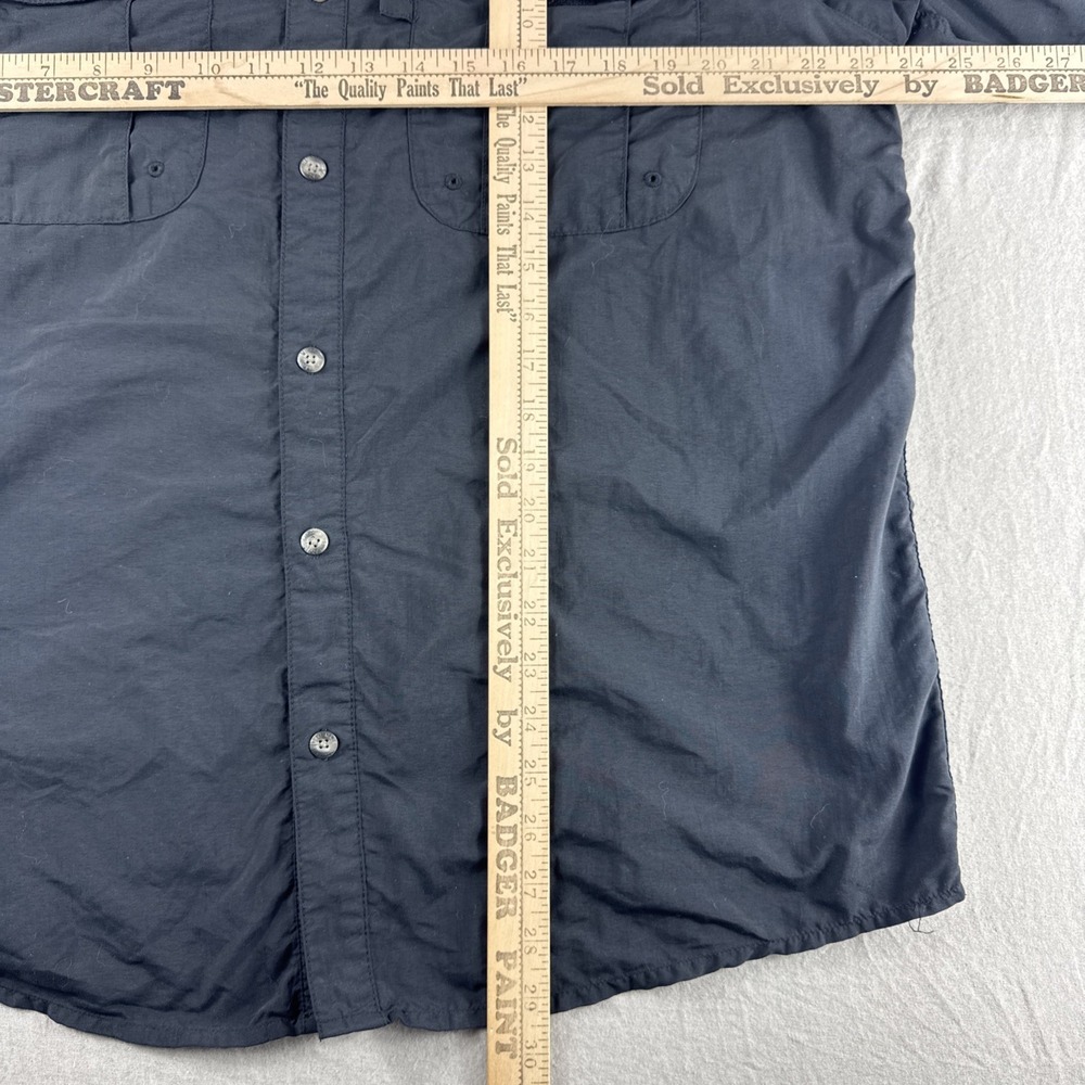 Magellan Fish Gear Vented Shirt Mens L Black Long Sleeve Button Up Performance - Picture 3 of 6